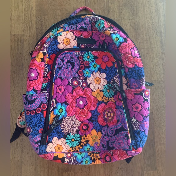 Vera Bradley Handbags - Vera Bradley Backpack W/ Laptop Compartment Black Floral